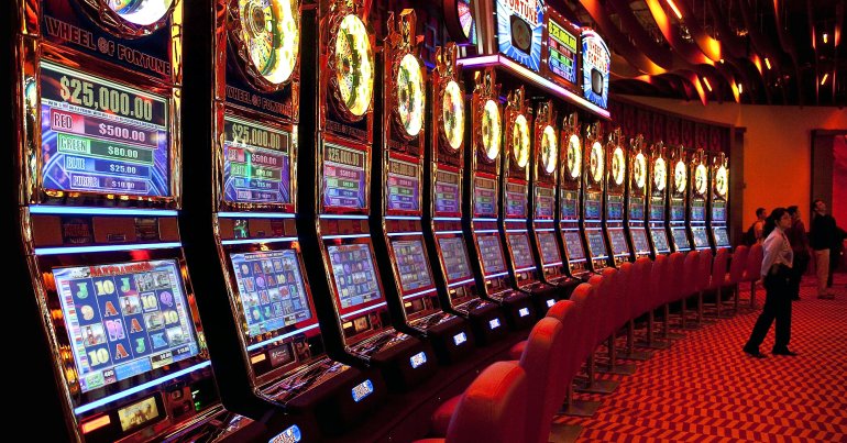 Slot machine hall in the USA