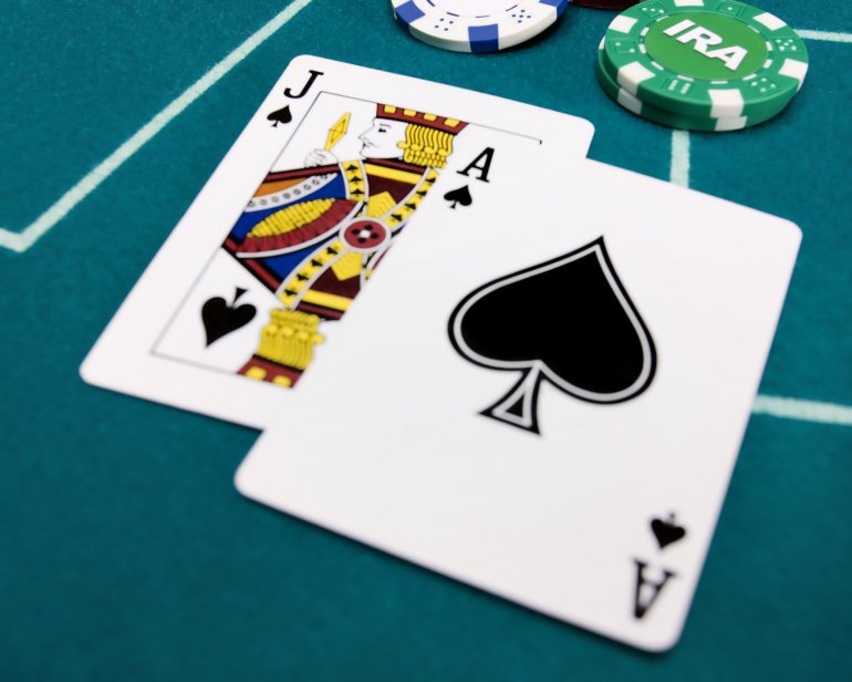 Twenty-one on the cards in blackjack