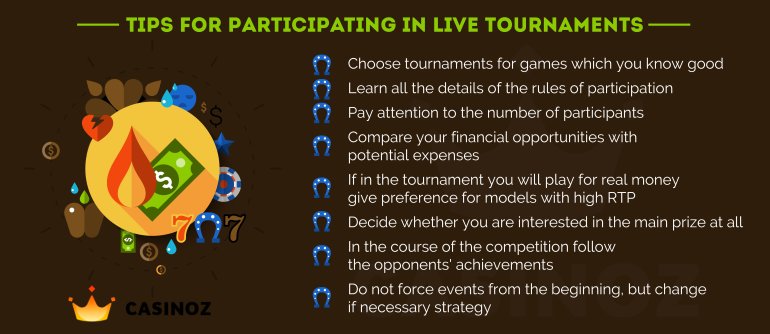 tips for live casino tournaments