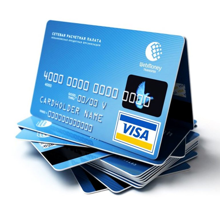 VISA bank cards from the Webmoney network clearing house