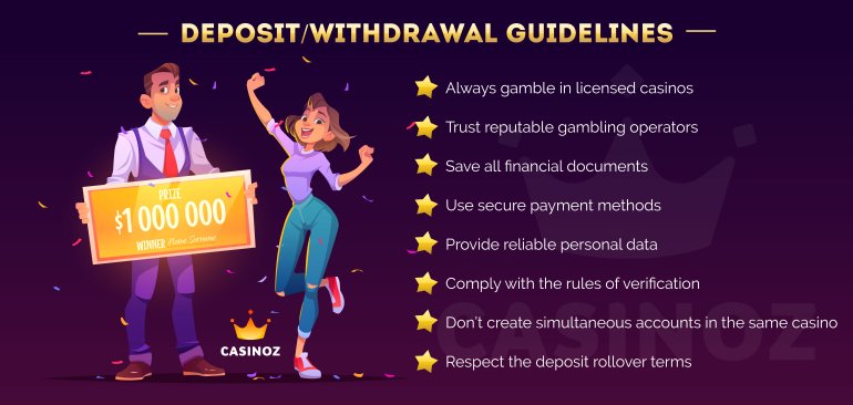 deposits and withdrawals rules in casinos