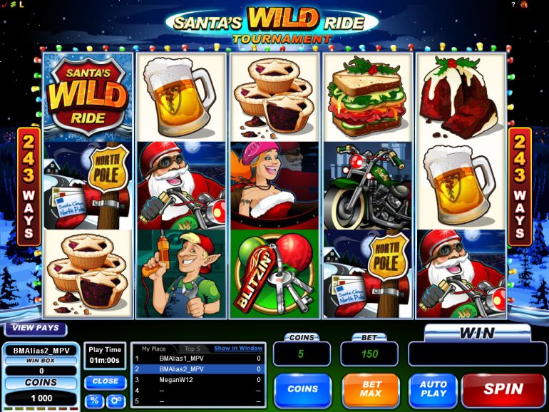 Santa's Wild Ride video slot