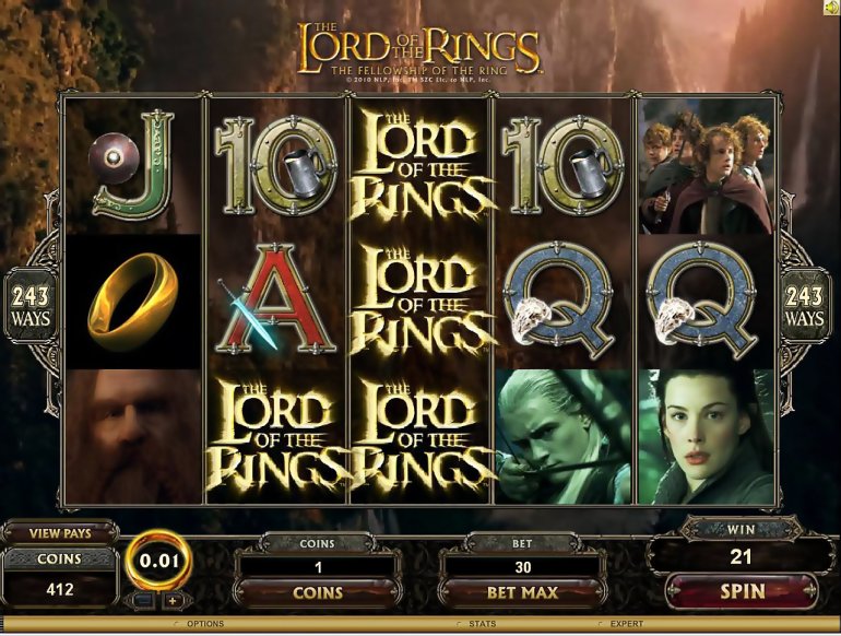 The slot machine The Lord of the Rings