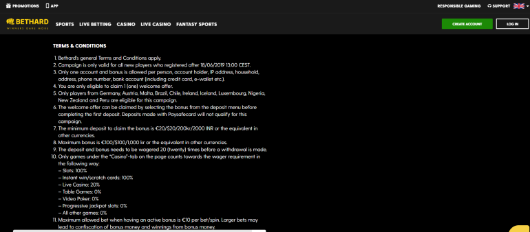 in 100% Match Bonus up to €100 in Bethard Casino 100% Match Bonus up to €100 in Bethard Casino