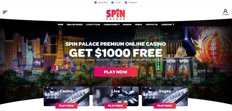Welcome package up to 1000 EUR at Spin Palace