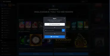 Metawin Casino: Account creation