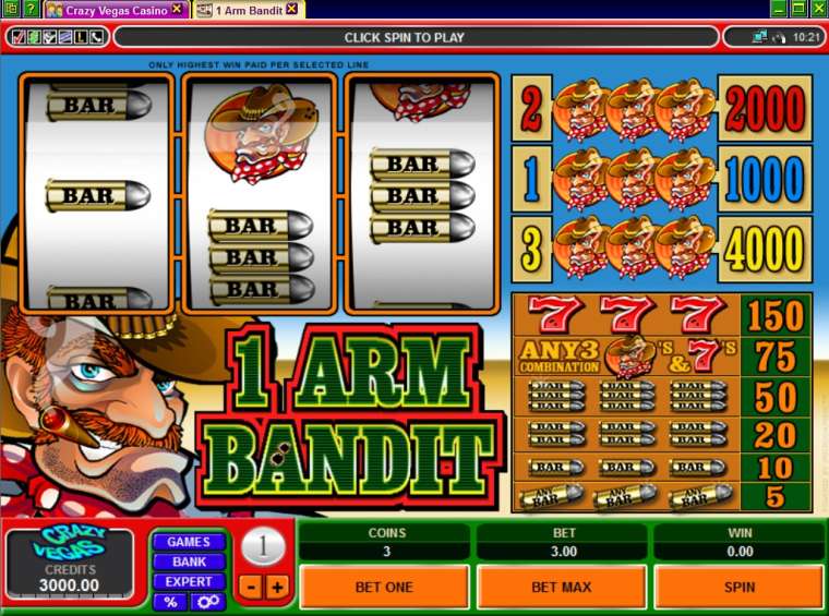 Play 1 Arm Bandit slot CA