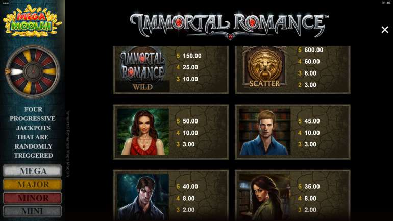 in Immortal Romance Mega Moolah Immortal Romance Mega Moolah