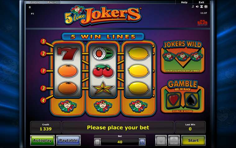 Play 5-Line Jokers slot CA