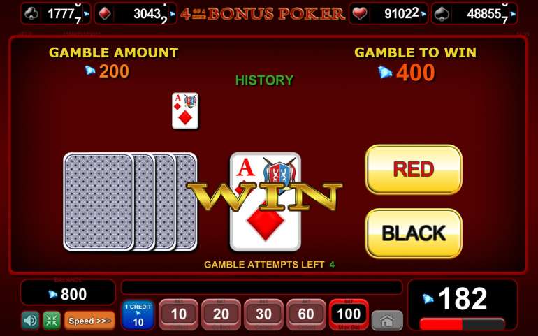 4 of a Kind Bonus Poker