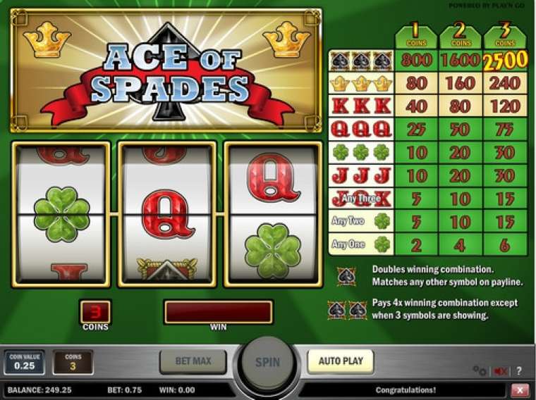 Play Ace of Spades slot CA