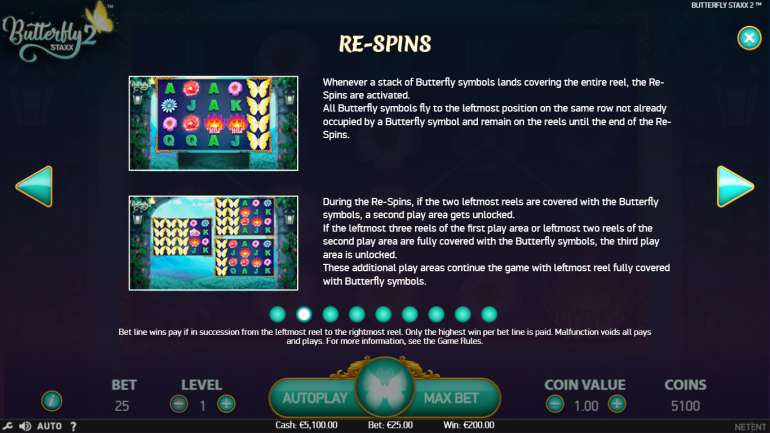 Butterfly Staxx, New Game Butterfly Staxx 2 from NetEnt in Canada Respins in Butterfly Staxx 2