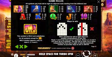 Buffalo King Megaways: Payout table
