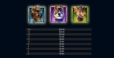 Buster’s Bones: Payout table