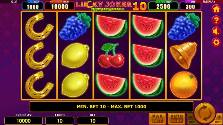 Slots design in Lucky Joker 10 Cashpins Lucky Joker 10 Cashpins