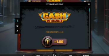 Cash in Transit: Payout table