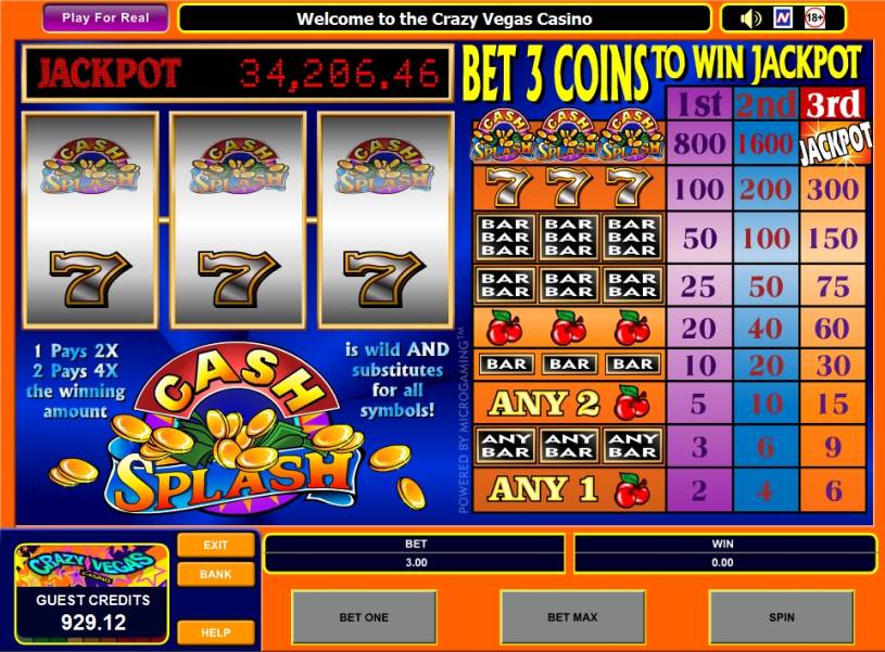 CashSplash 3 Reel slot