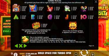 Chilli Heat Spicy Spins: Payout table