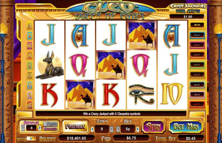 Play Cleo Queen of Egypt slot CA