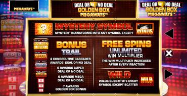 Deal or No Deal: Golden Box Megaways: Free spins and/or respins