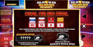 Deal or No Deal: Golden Box Megaways: Bonus games