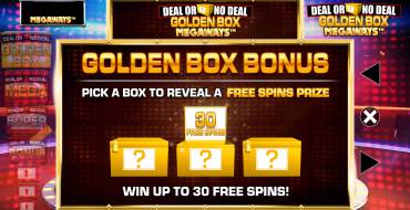 Deal or No Deal: Golden Box Megaways: Unique features