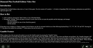 Diamond Plus Football Edition: Rules