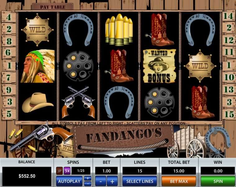 Play Fandango’s slot CA