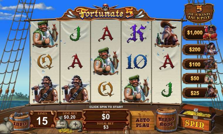 Play Fortunate 5 slot CA