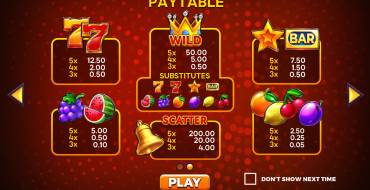 Fruits Royale 100: Payout table