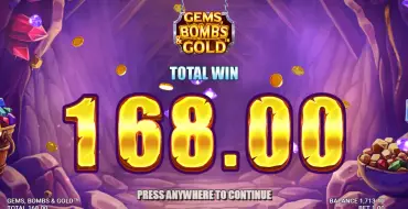 Gems, Bombs & Gold: Winnings