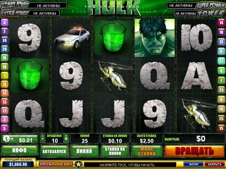 Play Incredible Hulk slot CA