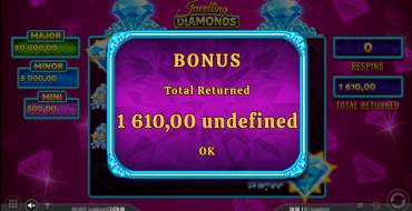 Jewelling Diamonds: Winnings