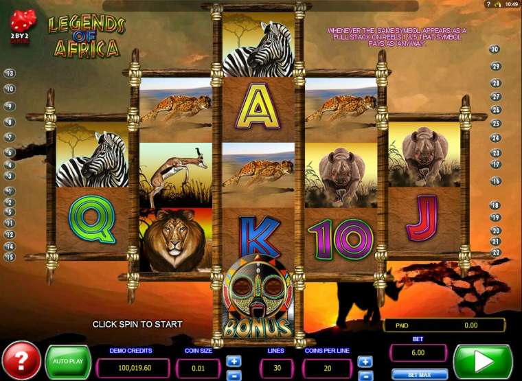Play Legends of Africa slot CA