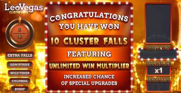 Leo Vegas Cluster Gems: Bonus games