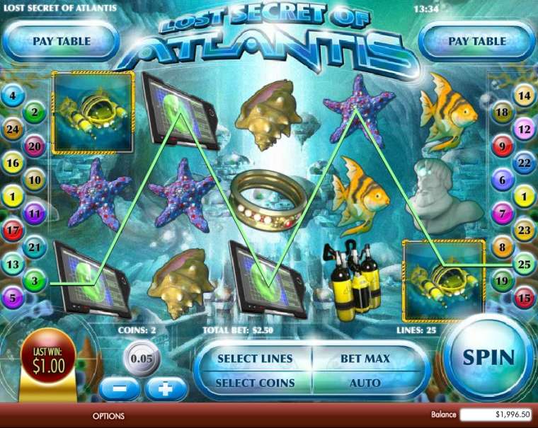 Play Lost Secrets of Atlantis slot CA