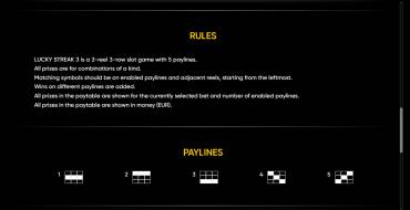 Lucky Streak 3: Rules