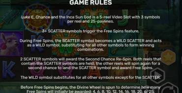Luke E. Chance and the Inca Sun God: Rules