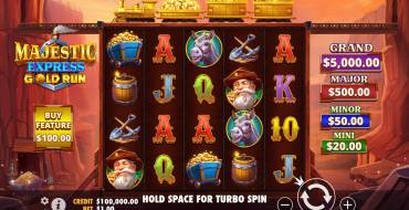 Majestic Express Gold Run: Slot machine