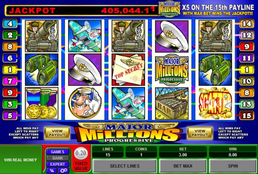 Major Millions 5 Reel - Progressive slot