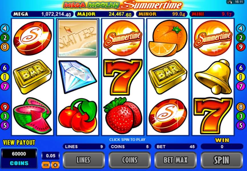 Mega Moolah Summertime – Progressive slot