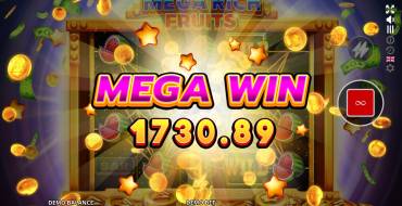 Mega Rich Fruits: Winnings