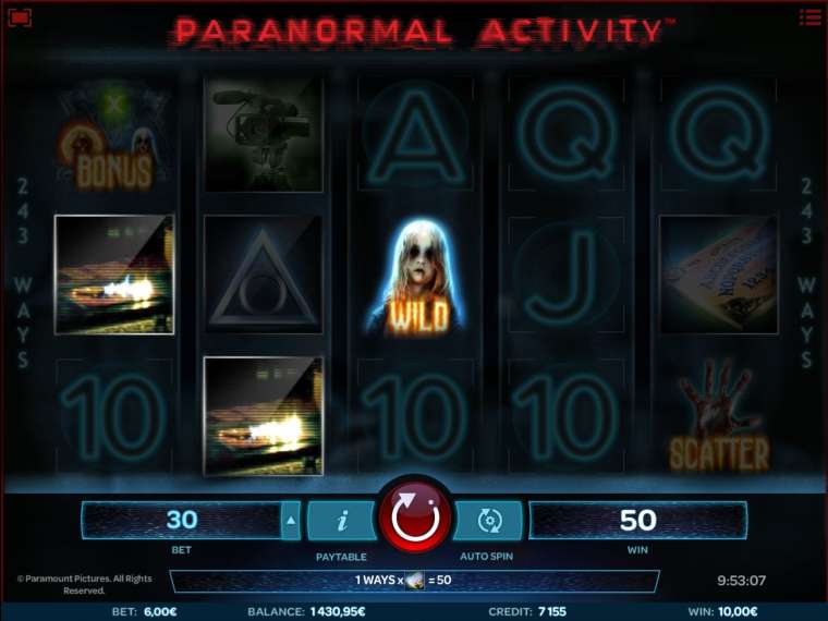Play Paranormal Activity slot CA