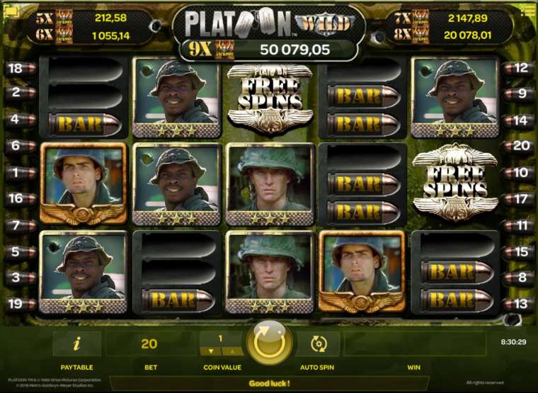Play Platoon Wild slot CA