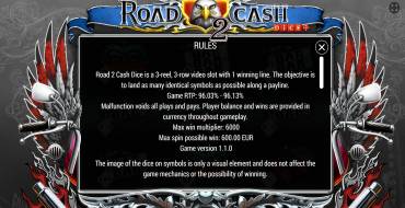 Road 2 Cash Dice: Rules