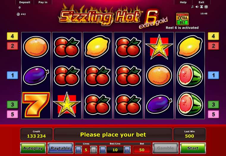 Play Sizzling Hot 6 Extra Gold slot CA