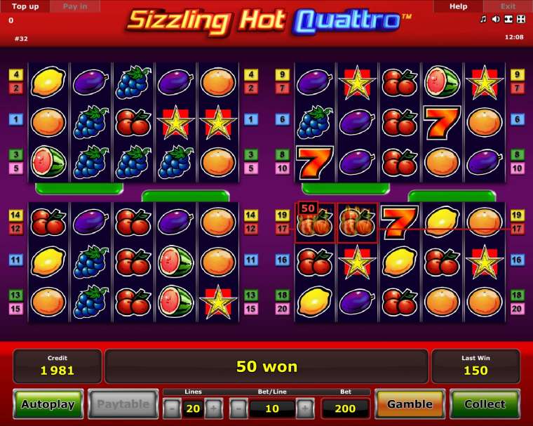 Play Sizzling Hot Quattro slot CA