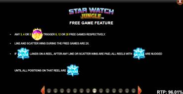 Star Watch Jungle: Free spins and/or respins