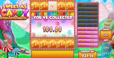 Sweet as Candy Prize Lines: Winnings
