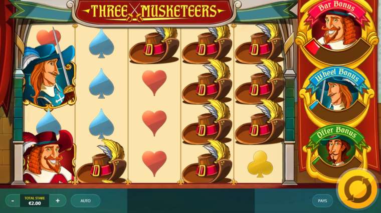 Play Three Musketeers slot CA